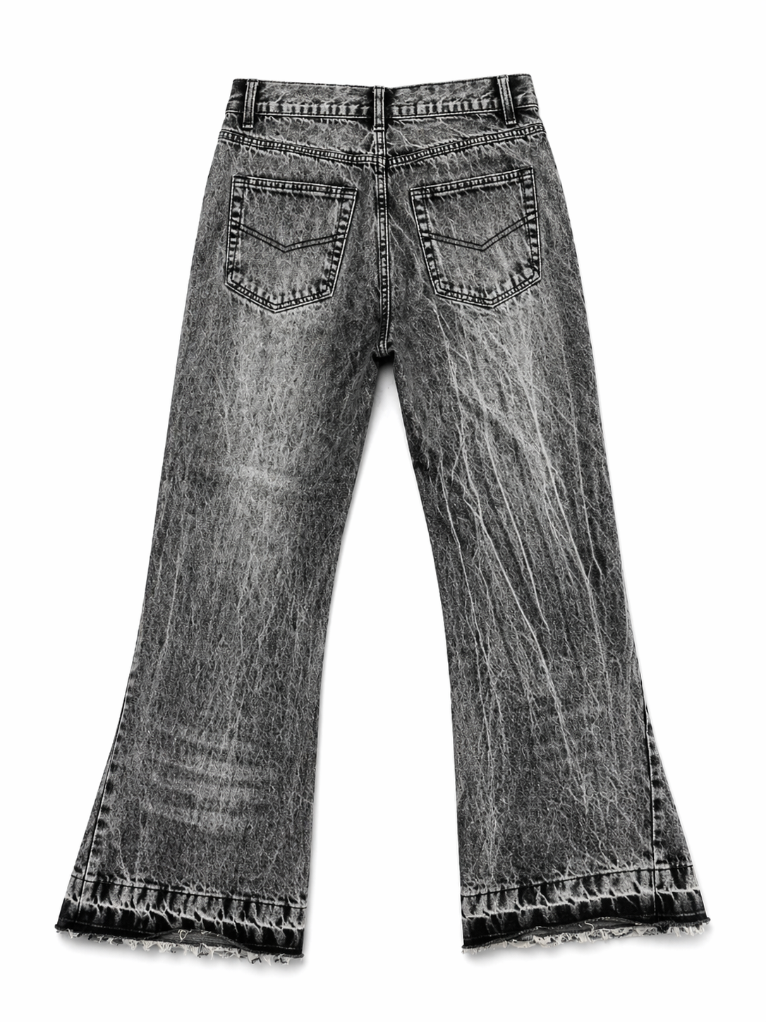 GREY FLARED WASHED JEANS