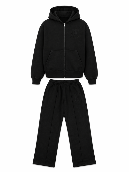 ZIP-UP TRACKSUIT BLACK