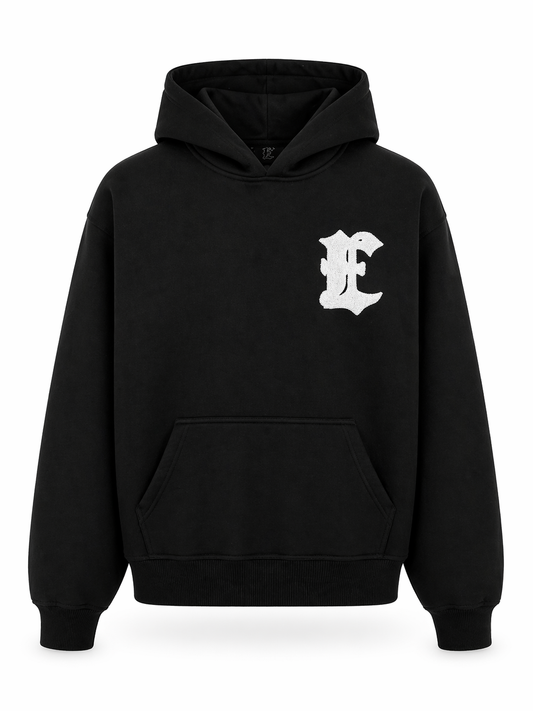 CHENILLE HOODIE BLACK
