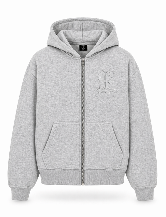 ZIP-UP HOODIE GREY