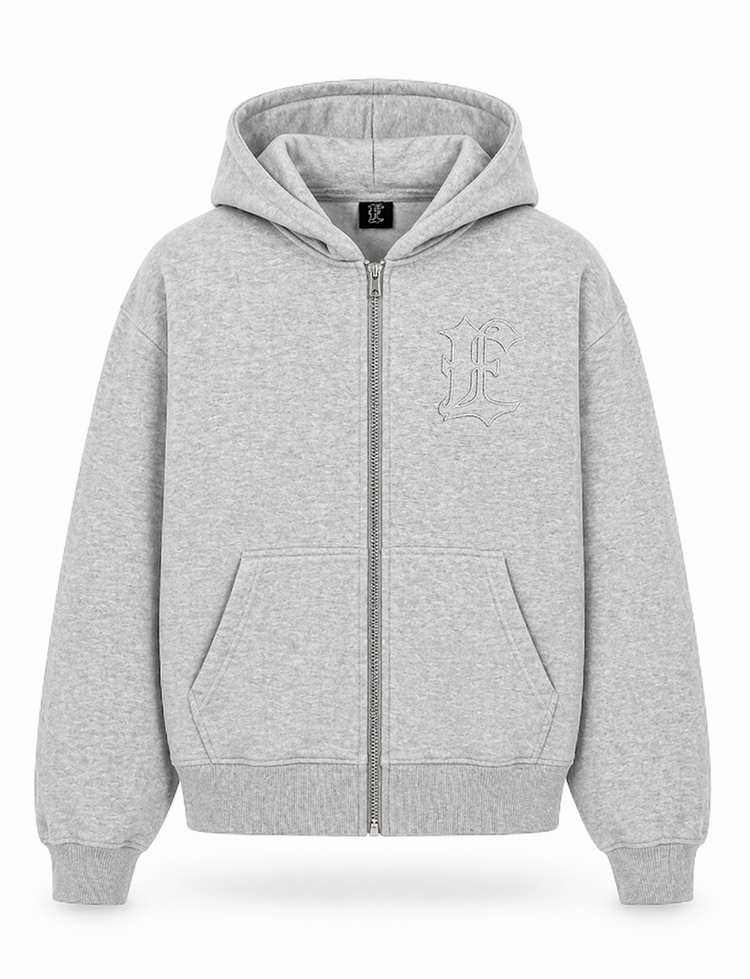 ZIP-UP HOODIE GREY