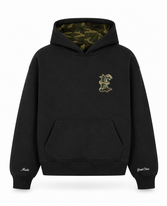 CAMO HOODIE BLACK