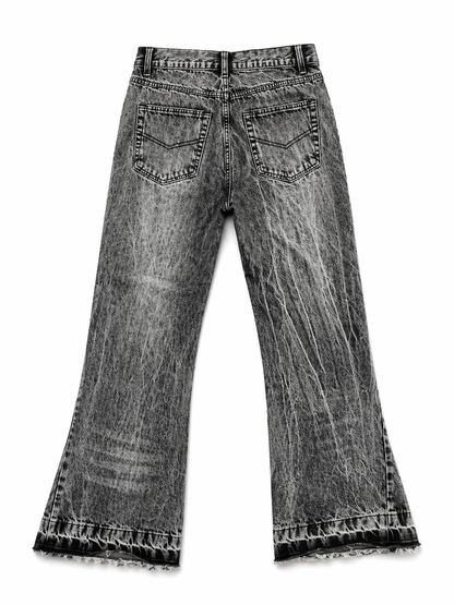 GREY FLARED WASHED JEANS