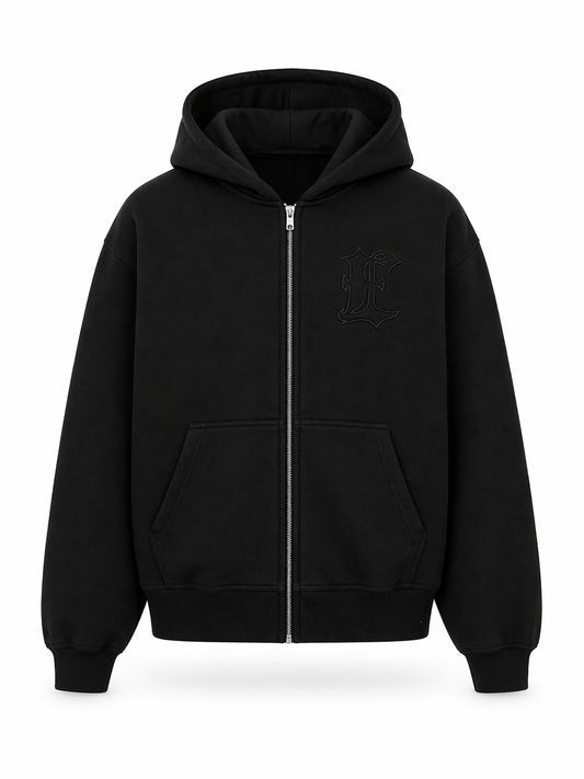 ZIP-UP HOODIE BLACK